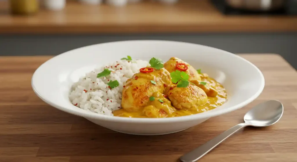Perfektes Hähnchen Curry mit Reis – Cremig, Schnell &amp; Aromatisch