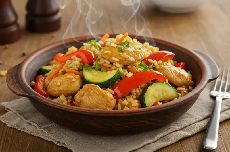 Reispfanne mit Hähnchen – Einfaches & Leckeres Rezept